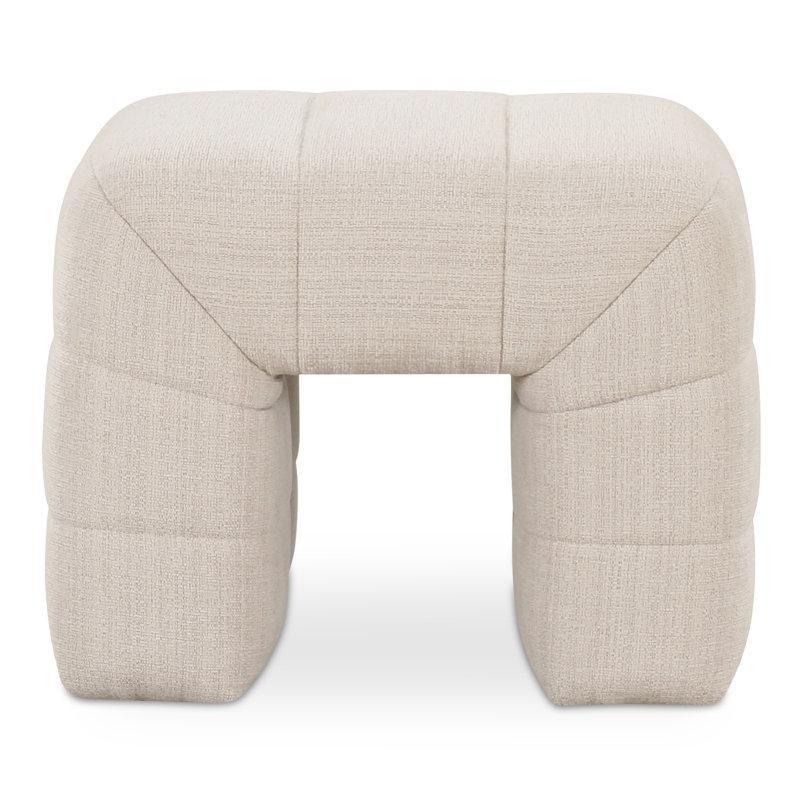 Bej Polyester Kumaş Kanallı Makyaj Masası Pufu - 59x51 cm - 233345
