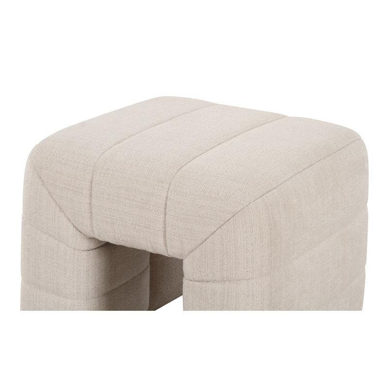 Bej Polyester Kumaş Kanallı Makyaj Masası Pufu - 59x51 cm - 233345