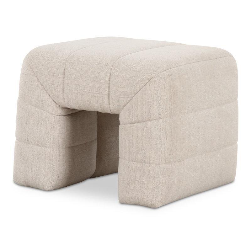 Bej Polyester Kumaş Kanallı Makyaj Masası Pufu - 59x51 cm - 233345