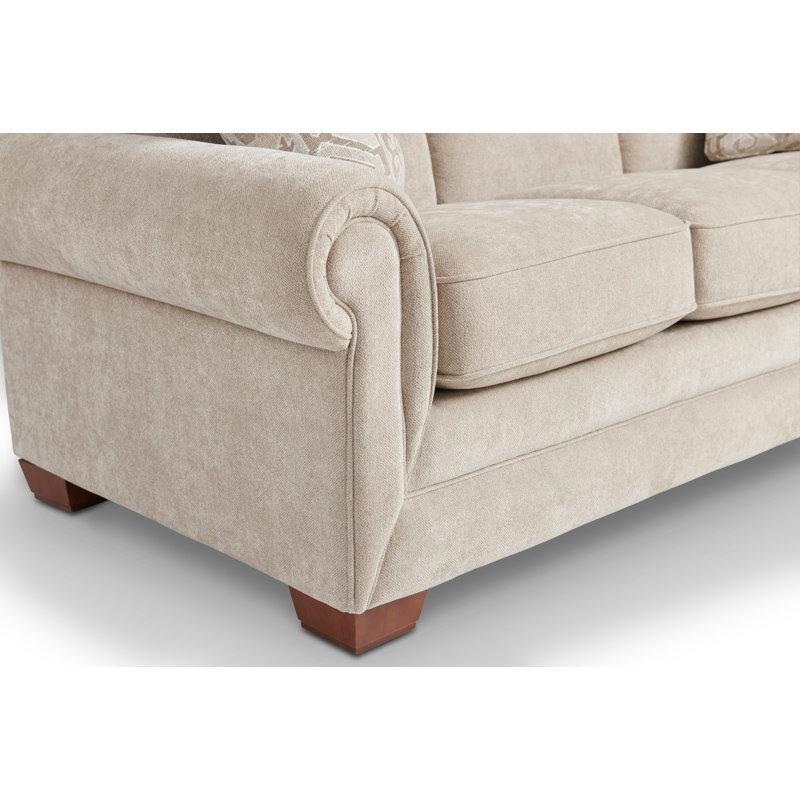 Bej Polyester Kumaş Kıvrık Kollu 4 Parça Koltuk Takımı - 191056