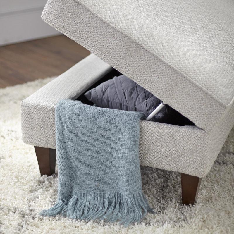Bej Polyester Kumaş Saklama Alanlı Ceviz Ahşap Ayaklı Sağ Köşe Josephine Koltuk - 190288
