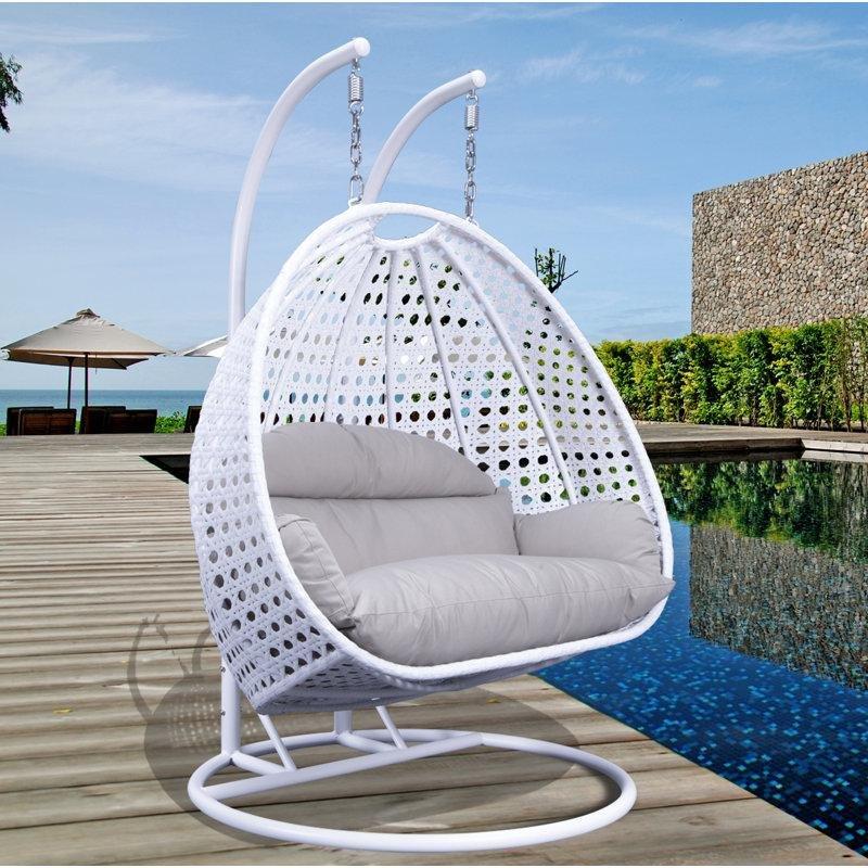 Bej Rattan Çift Kişilik Ayaklı ve Kılıflı Balkon Salıncağı - 174342