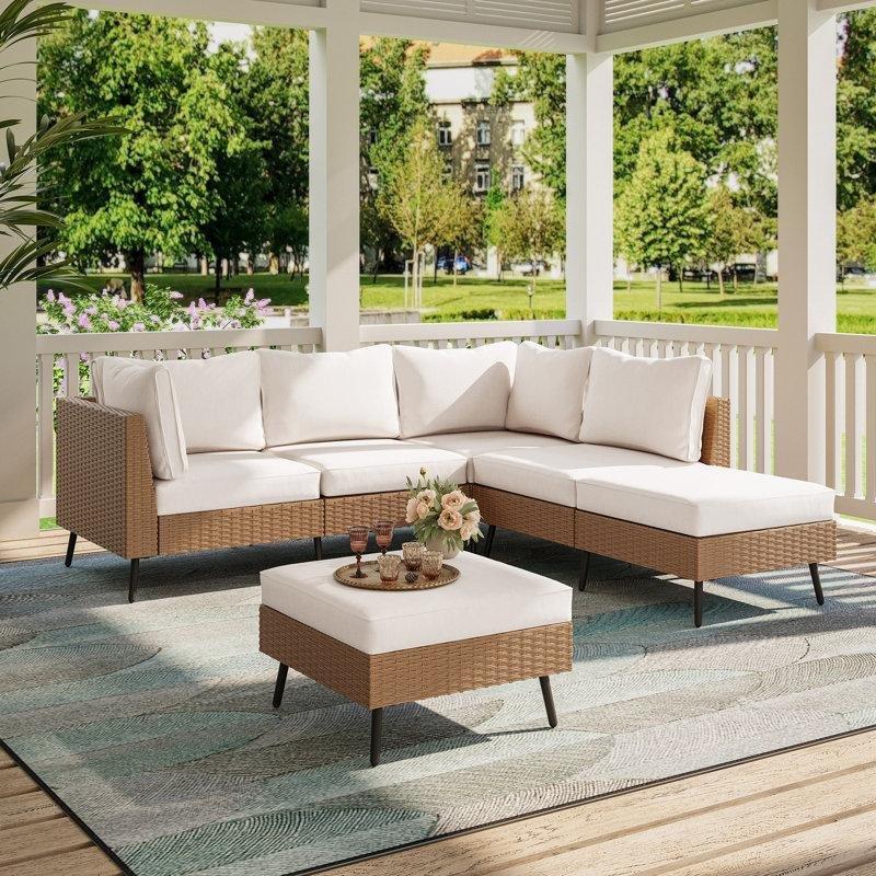 Bej Rattan Modüler 6 Kişilik Bahçe Takımı - 212319