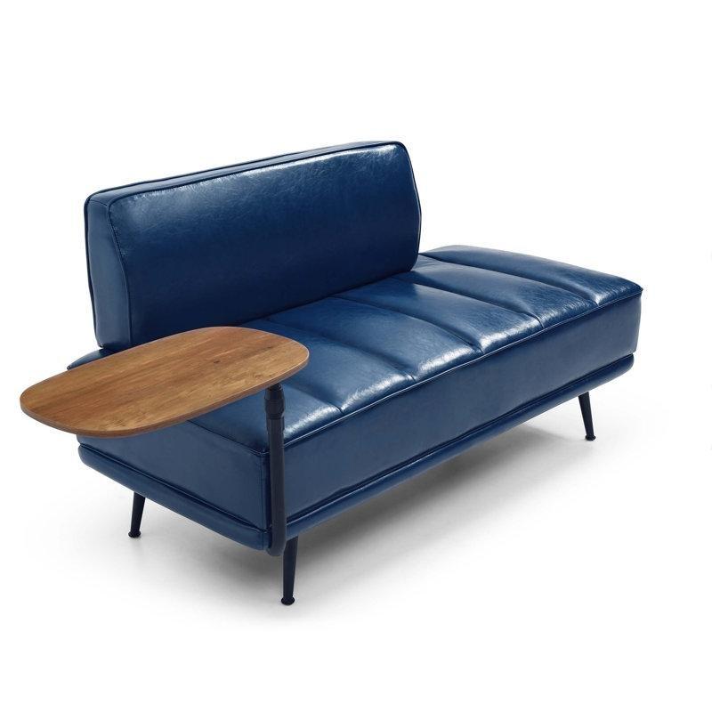 Bej Suni Deri Sırtlı Dikey Kapitoneli Döner Tepsili Gold Metal Ayaklı Bench - 140 cm - 164221