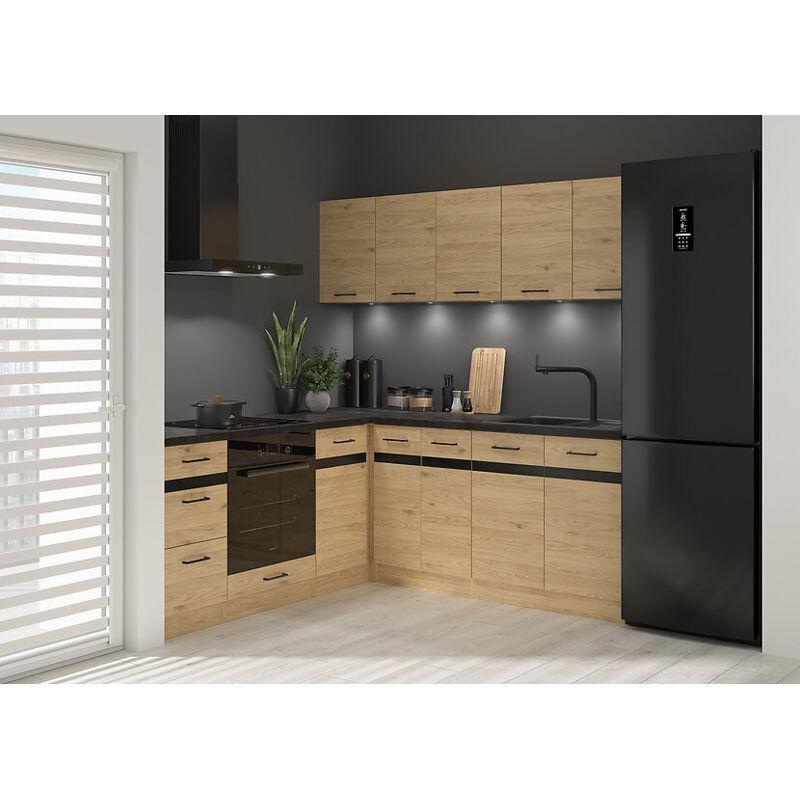 Bernstein Meşe MDF LED Aydınlatmalı Modüler Köşe Mutfak Modeli - 200x200 cm - 186191