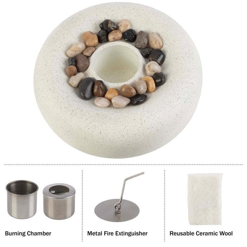 Beton Gri Taşınabilir Dumansız Masaüstü Bioethanol Şömine - 29 cm - 188481