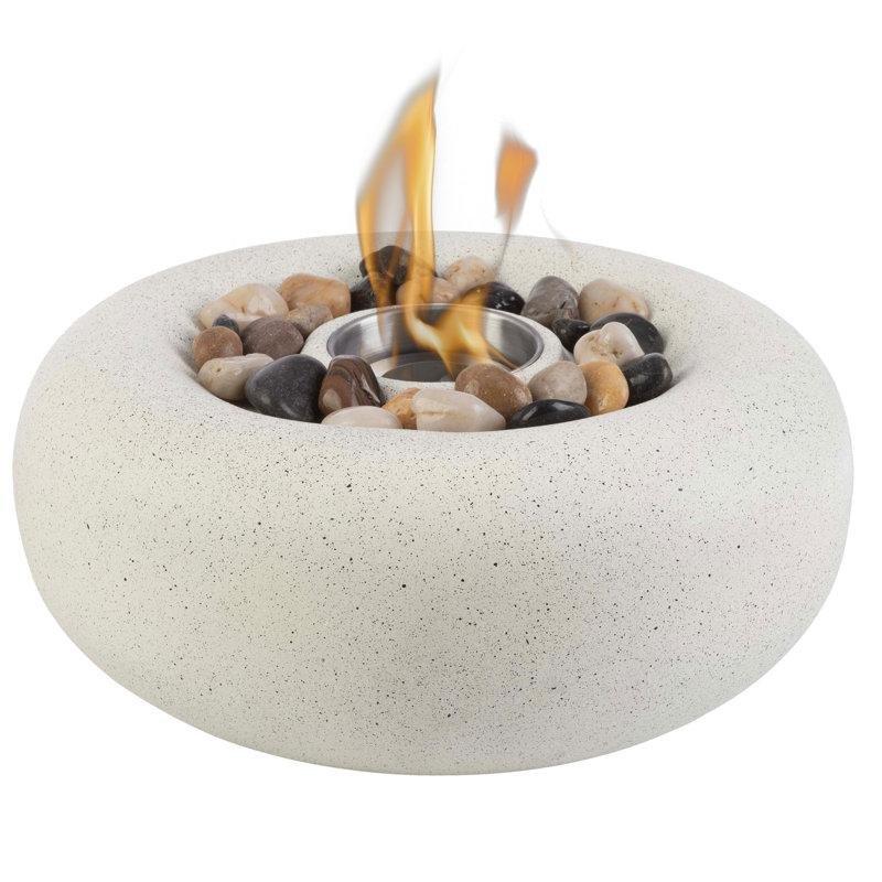 Beton Gri Taşınabilir Dumansız Masaüstü Bioethanol Şömine - 29 cm - 188481