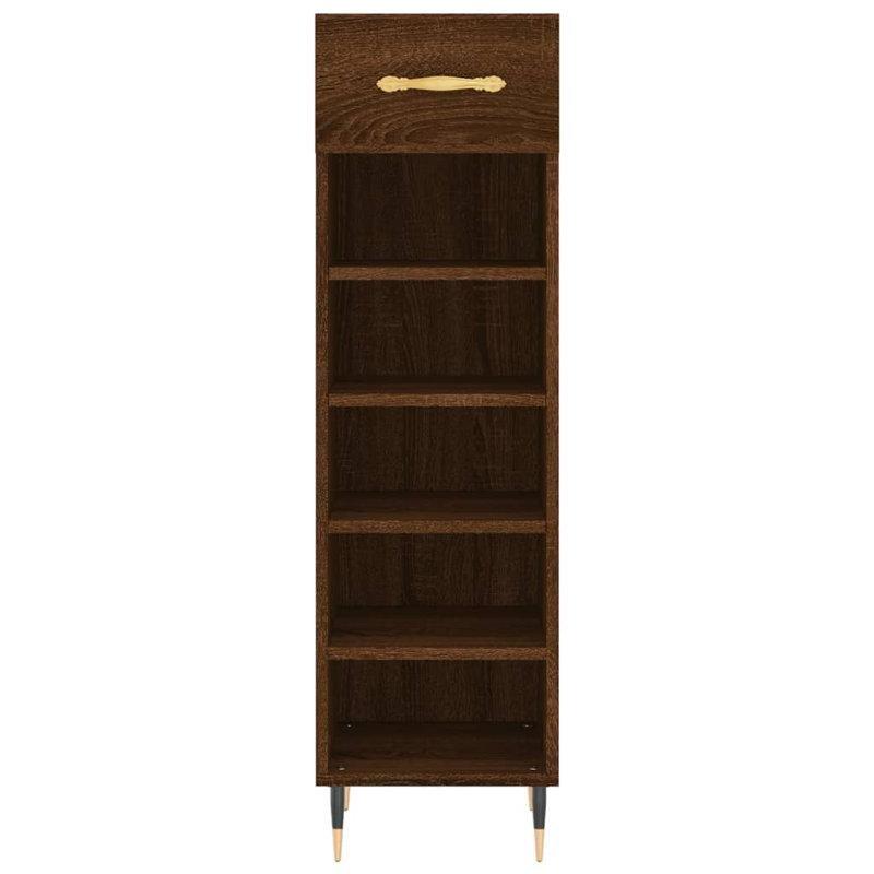 Beton Grisi Endüstriyel Ahşap ve Demir Raflı Ayakkabılık - 105x60x60 cm - 228459