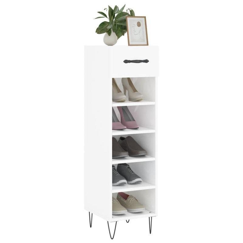 Beton Grisi Metal Ayaklı 5 Raflı Ahşap Ayakkabılık - 105x30x30 cm - 229150