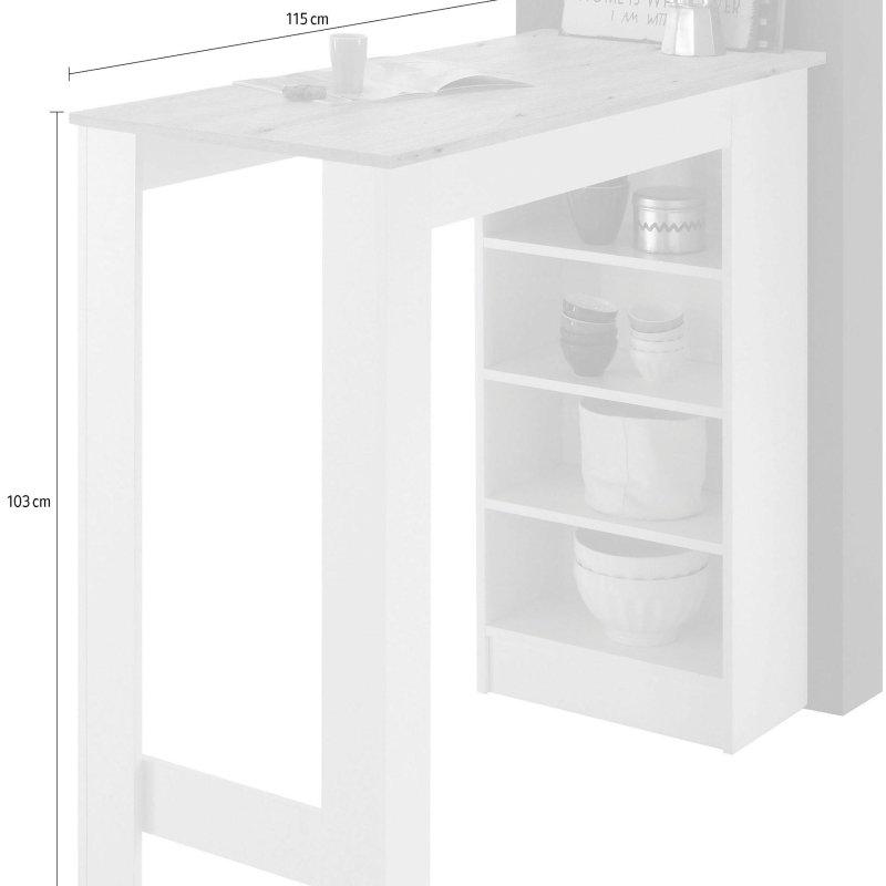 Beton Tasarımlı Koyu Ahşap Raflı Bar Masası - 115x103x50 cm - 232287