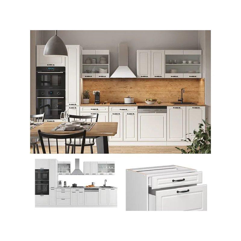 Beton ve Beyaz Tasarımlı Mutfak Modelleri - 350x60x82 cm - 186544