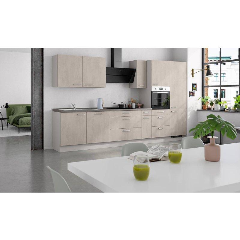 Beton ve Taş Grisi Yavaş Kapanır Modüler Hazır Mutfak - 360 cm - 185711