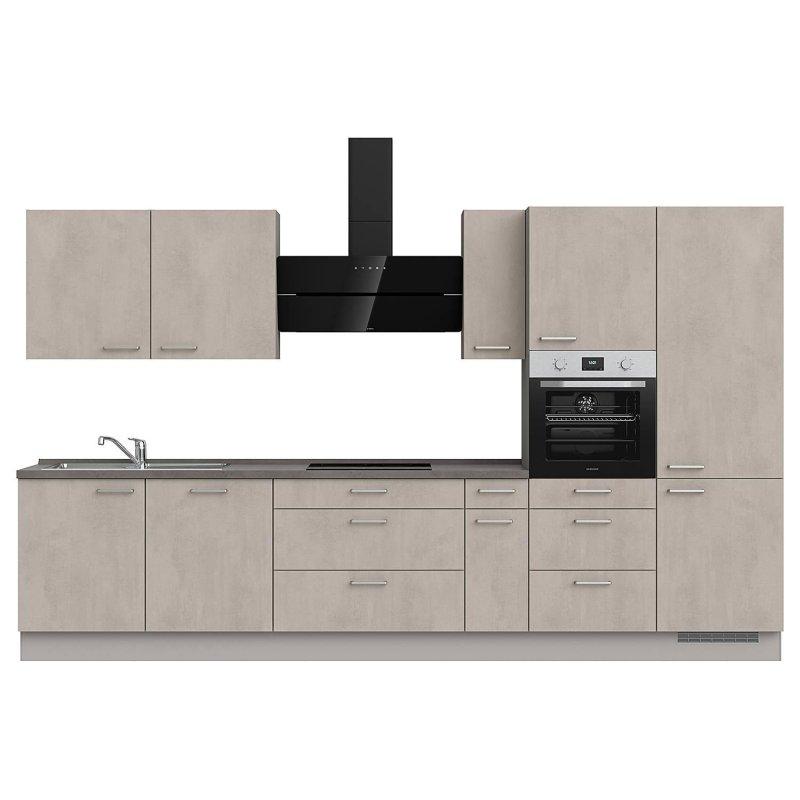 Beton ve Taş Grisi Yavaş Kapanır Modüler Hazır Mutfak - 360 cm - 185711