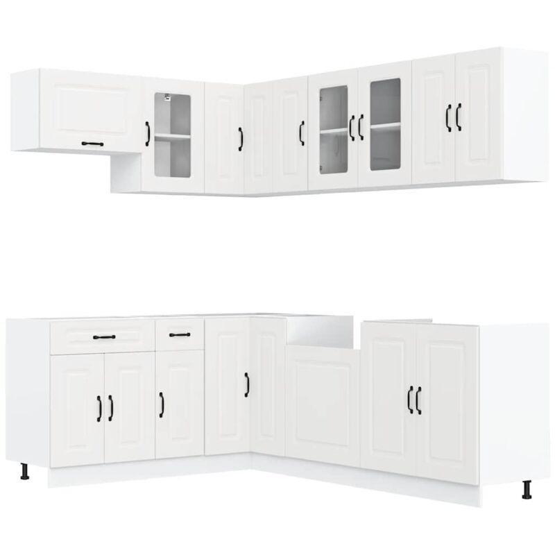 Beyaz Ahşap 11 Parça Mutfak Modelleri - 185975