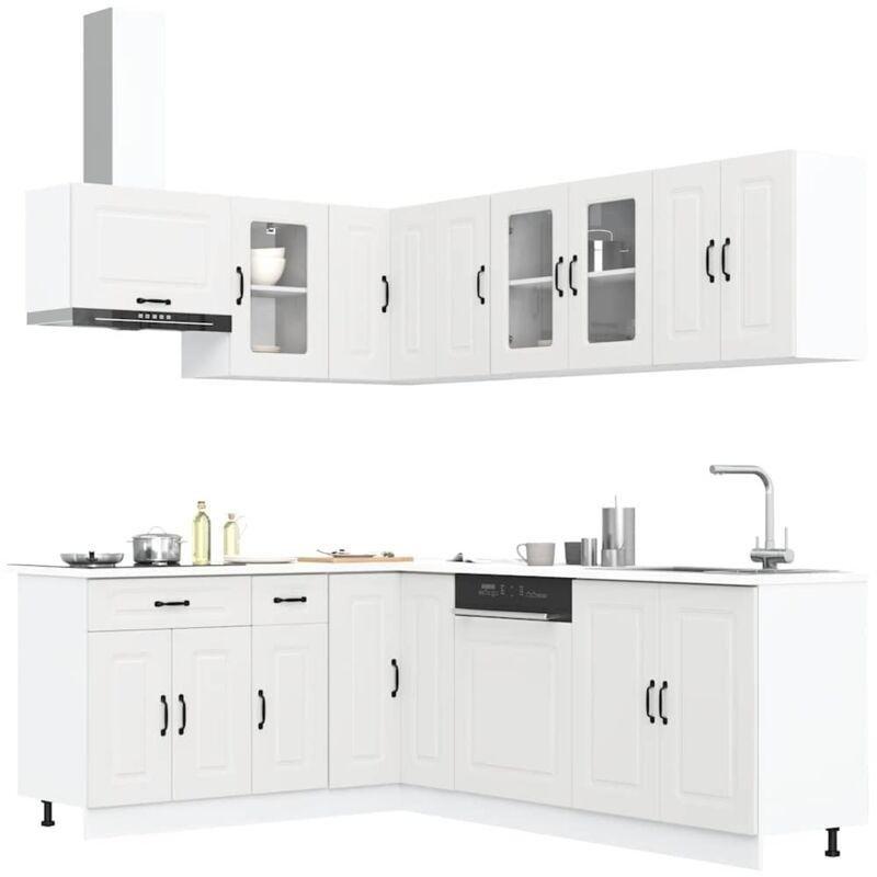 Beyaz Ahşap 11 Parça Mutfak Modelleri - 185975