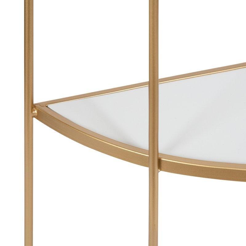 Beyaz Ahşap Kemerli Tasarımlı 3 Raflı Oval Duvar Rafı - 82x54 cm - 179597