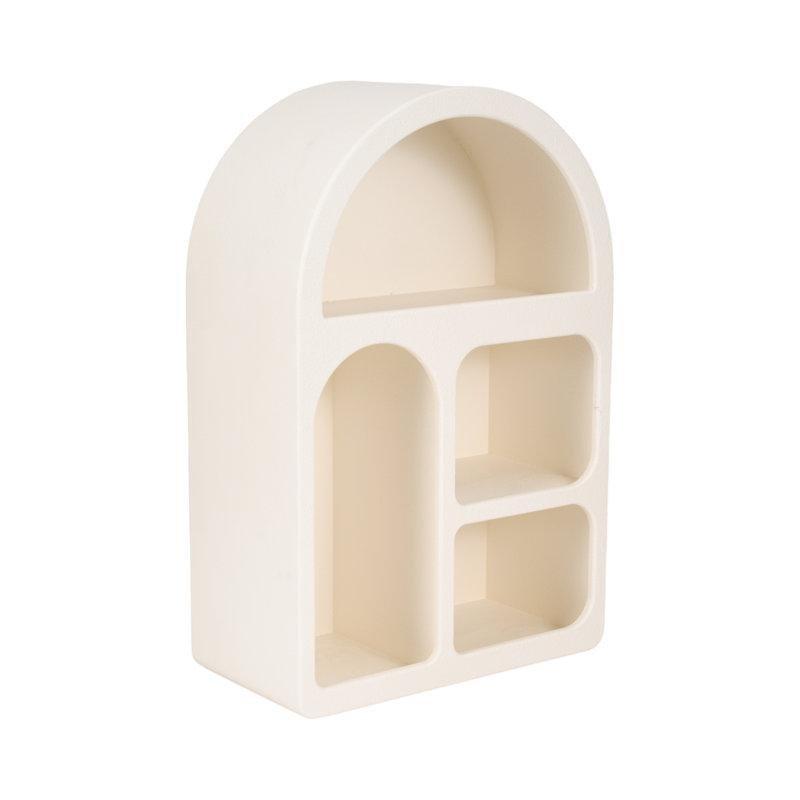 Beyaz Ahşap MDF Kemerli Duvar Rafı - 61x41 cm - 179856