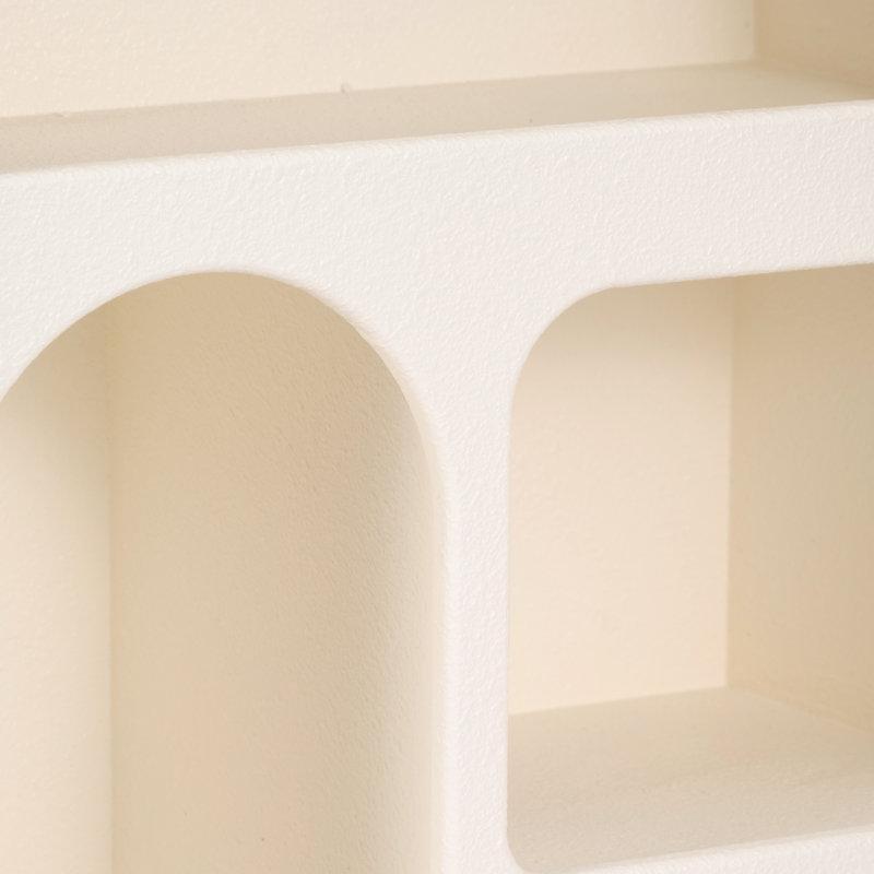 Beyaz Ahşap MDF Kemerli Duvar Rafı - 61x41 cm - 179856