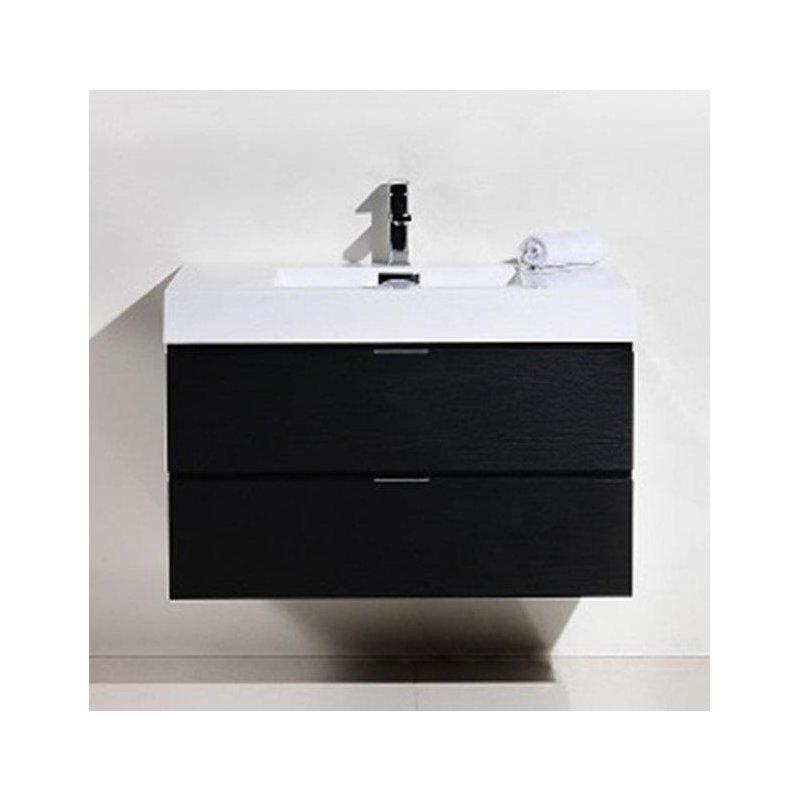 Beyaz Akrilik Tezgahlı Meşe Kaplama Çekmeceli Duvara Monte Banyo Lavabo Dolabı - 91 cm - 199478