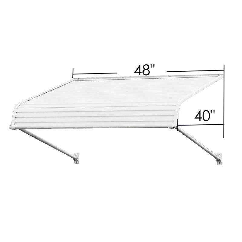 Beyaz Alüminyum Çerçeveli PVC Panelli Açılır Kapanır Kapı Üstü Sundurma - 122x102 cm - 165895