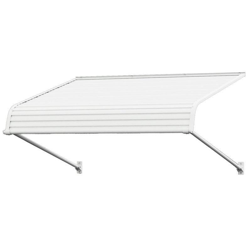 Beyaz Alüminyum Çerçeveli PVC Panelli Açılır Kapanır Kapı Üstü Sundurma - 122x102 cm - 165895