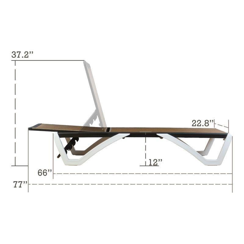 Beyaz Alüminyum Tekerlekli Tam Yatar Şezlong - 196 cm - 171648