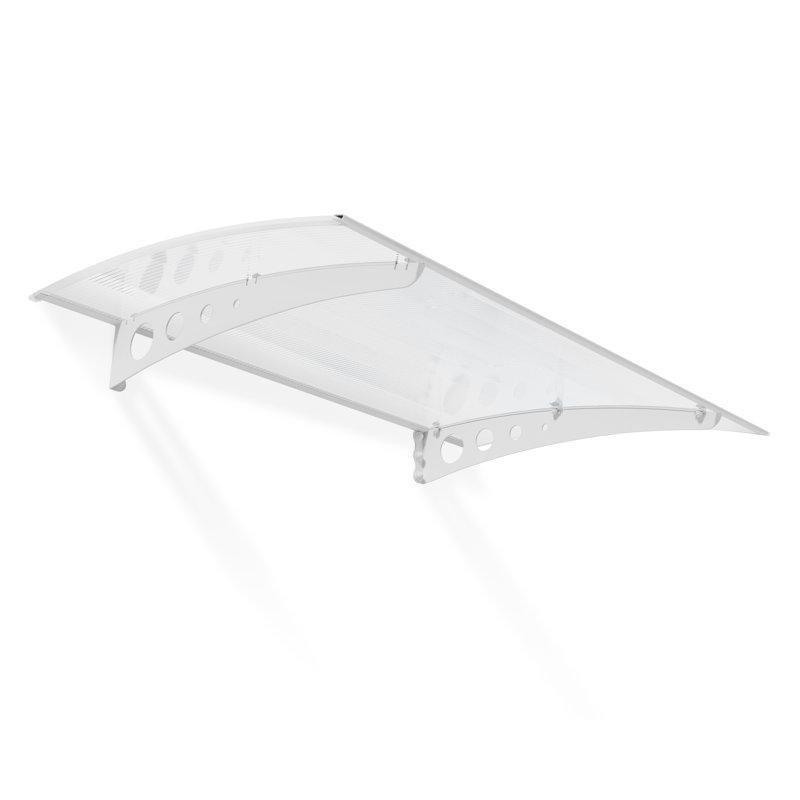 Beyaz Alüminyum UV Korumalı Polikarbon Kapı Üstü Sundurma - 122x92 cm - 165766