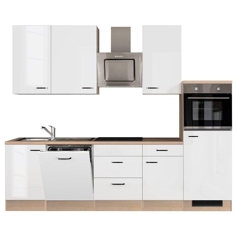 Beyaz Ankastre Cihazlı 6 Kapaklı Mutfak Modeli - 280 cm - 185246