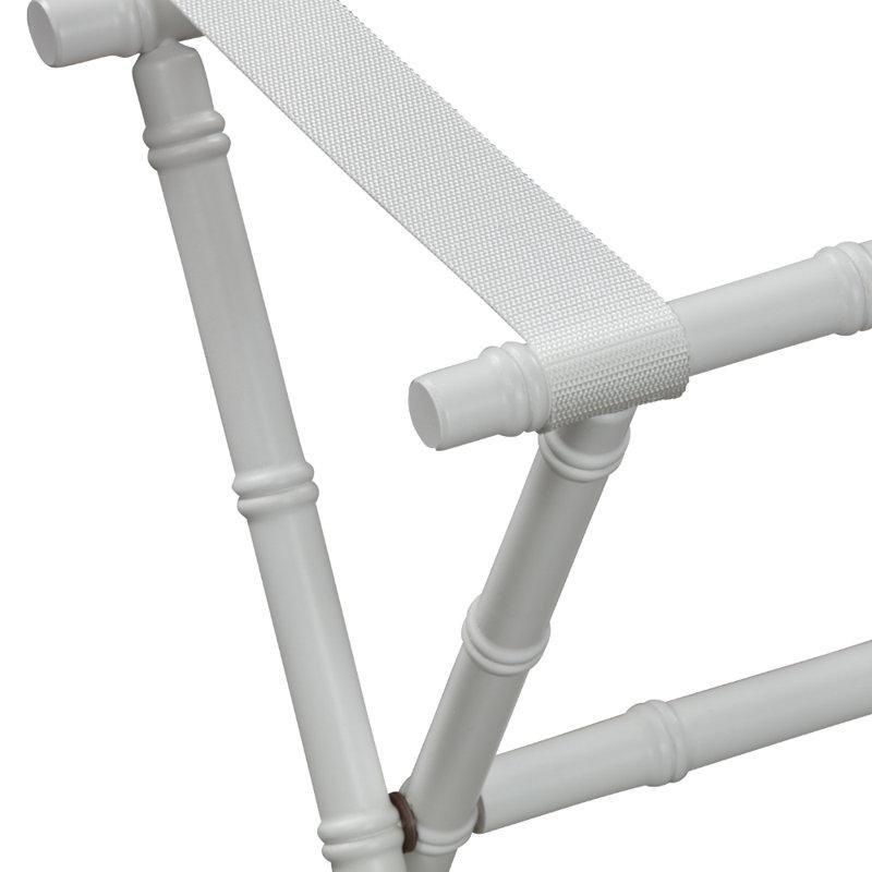 Beyaz Bambu Tasarımlı Ahşap Katlanabilir Valiz Sehpası - 56 cm - 187255