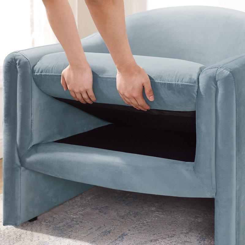 Beyaz Bukle Kumaş Masif Ahşap Fıçı Tekli Koltuk - 79 cm - 203692