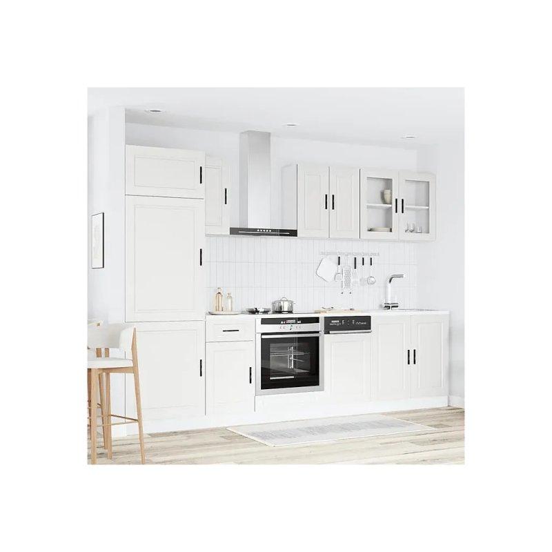 Beyaz Camlı Ahşap 8 Parça Mutfak Modeli - 186667
