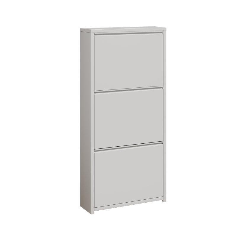 Beyaz Çelik Duvara Monte 3 Düşer Kapaklı Ayakkabılık - 106x51x15 cm - 230084