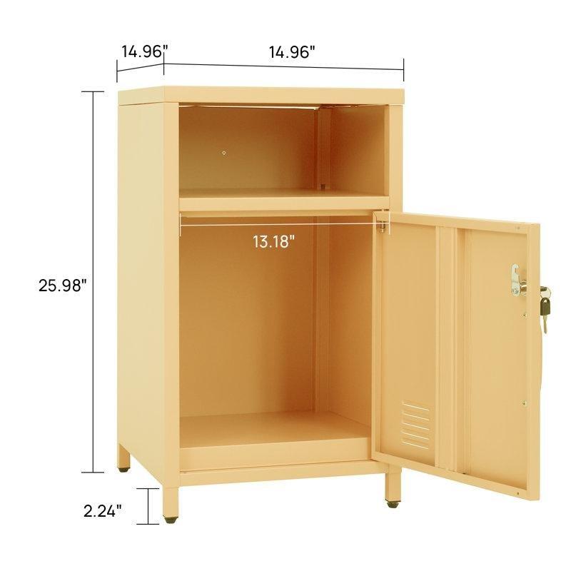 Beyaz Çelik Kilitli Kapaklı Panjurlu Komodin - 66 cm - 222707