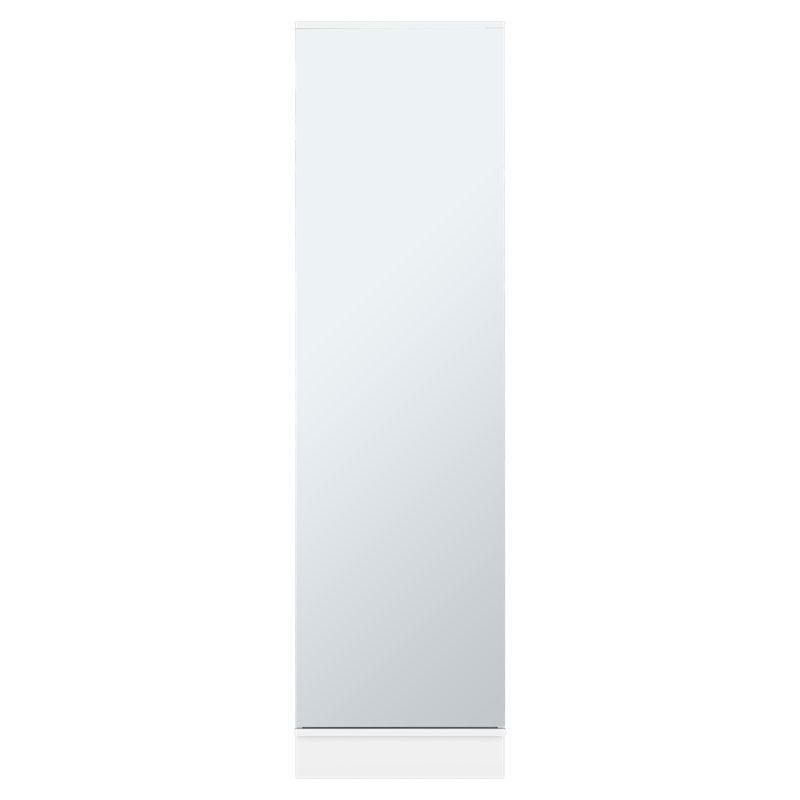 Beyaz Endüstriyel Ahşap Aynalı 5 Raflı Duvara Monte Ayakkabılık - 170 cm - 228302
