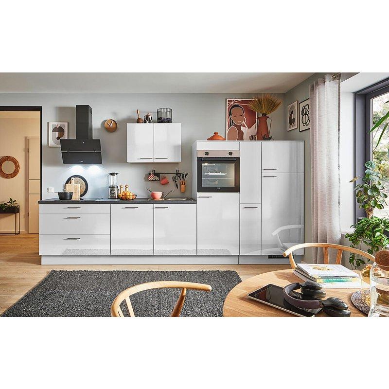 Beyaz Eşyalı Frenli Çekmeceli Ahşap Mutfak Modeli - 370 cm - 185048