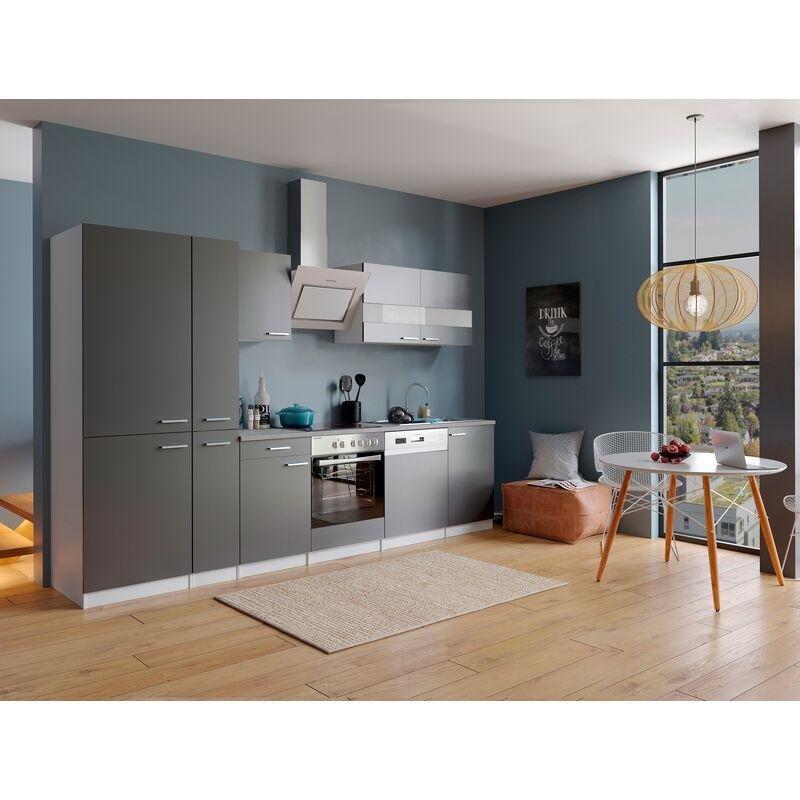 Beyaz Gri Ankastre Cihazlı Komple Mutfak Modeli - 310 cm - 185894