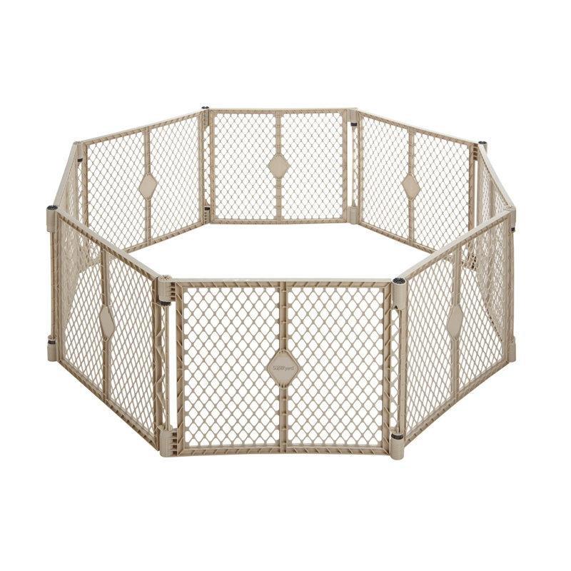Beyaz Katlanabilir Kaymaz Tabanlı Plastik Bebek Çocuk Oyun Alanı - 67 cm - 181178