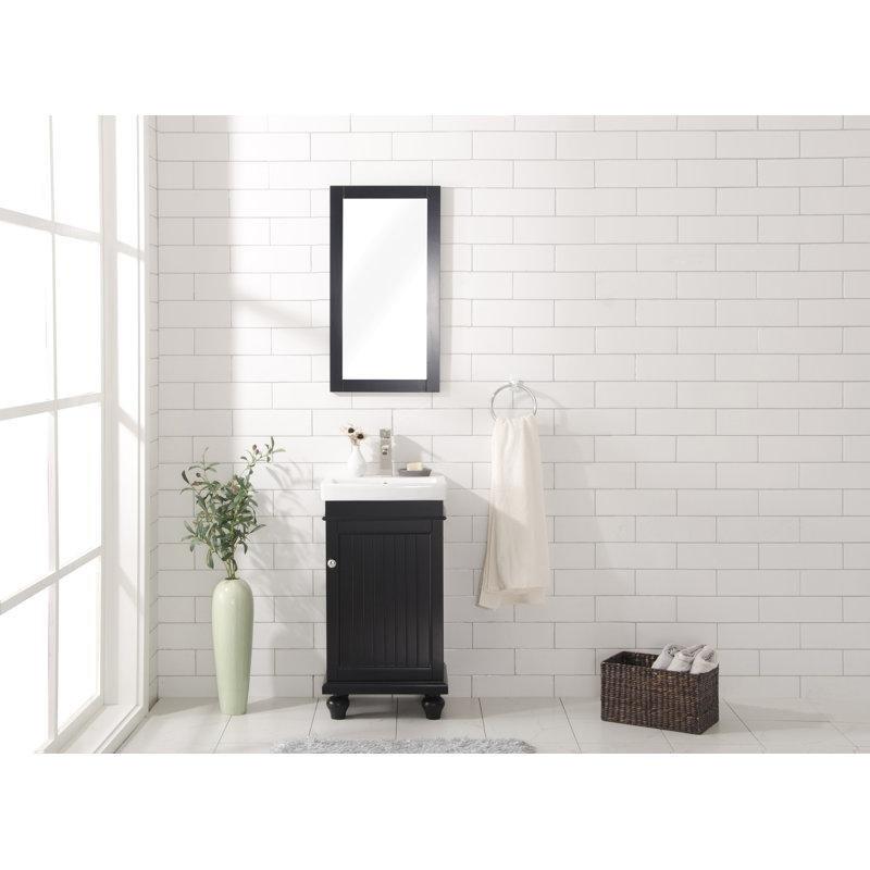 Beyaz Kavak Ağacı ve Seramik Ayaklı Tek Kapaklı Banyo Lavabo Dolabı - 45 cm - 199943