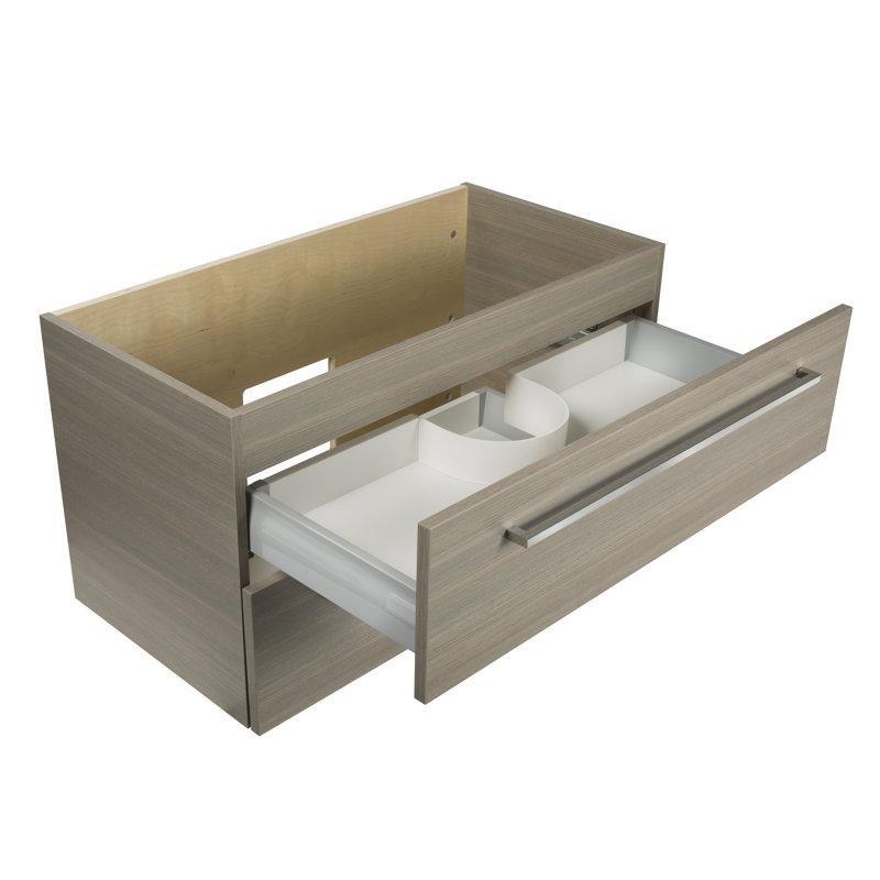Beyaz Kültür Mermeri Tezgahlı Duvara Monte Yavaş Kapanır Çekmeceli Banyo Lavabo Dolabı - 92 cm - 199368