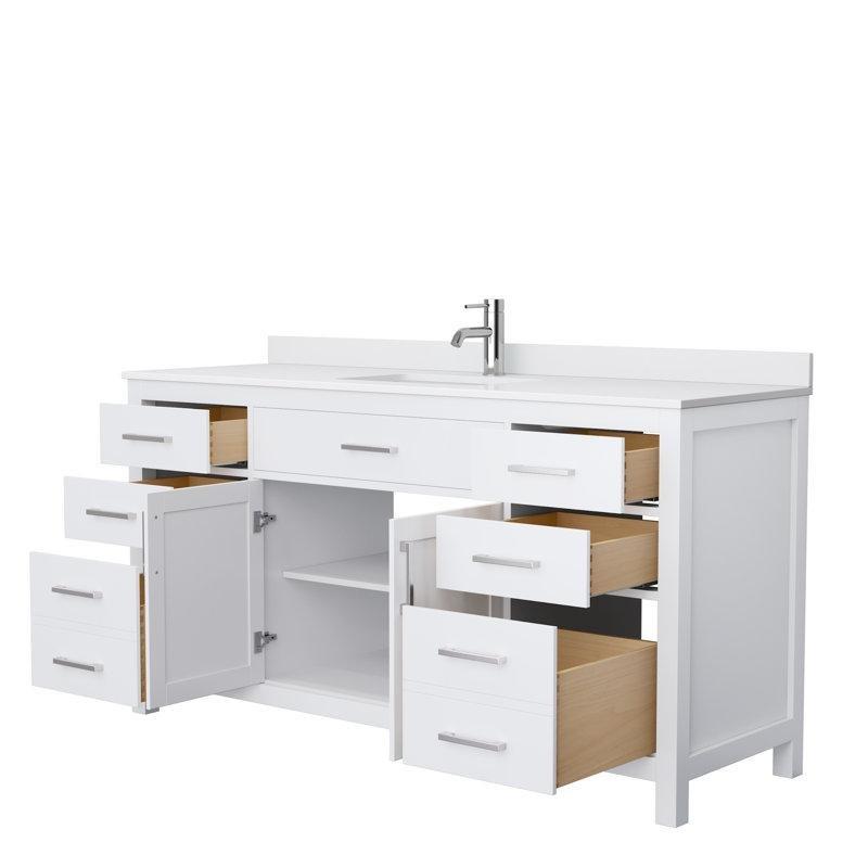 Beyaz Kültür Mermeri Tezgahlı Masif Huş Ağacı Ayaklı Çekmeceli Banyo Lavabo Dolabı - 168 cm - 199222