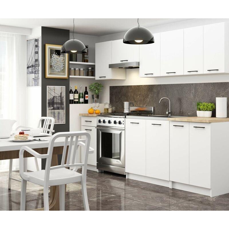 Beyaz Laminat Panel 11 Kapaklı ve Tek Çekmeceli Mutfak Modeli - 240 cm - 186188