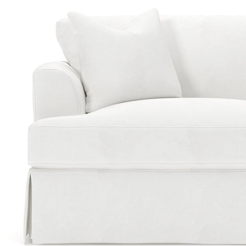 Beyaz Masif Ahşap İskeletli Etekli Tasarım Kırlentli Koltuk - 235 cm - 195464