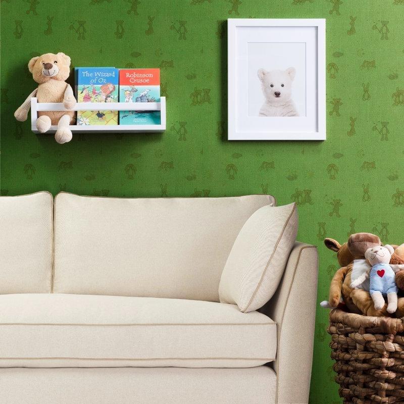 Beyaz Masif Ahşap Korumalı Ayarlanabilir 3lü Duvar Rafı - 41 cm - 180078