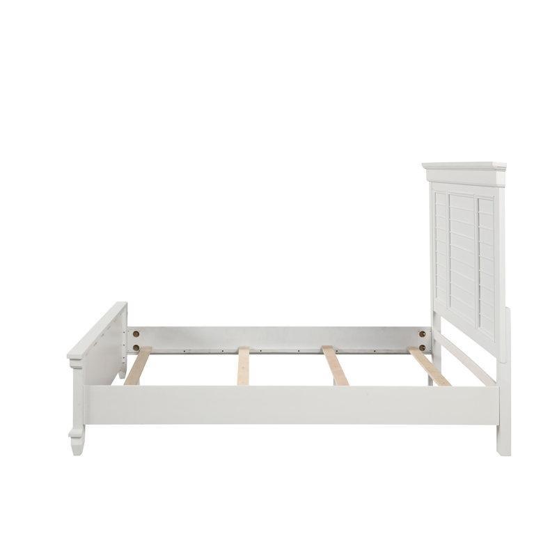 Beyaz Masif Ahşap Panelli Bohem Karyola - King Size - 181613