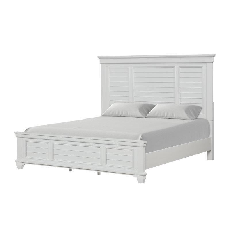 Beyaz Masif Ahşap Panelli Bohem Karyola - King Size - 181613