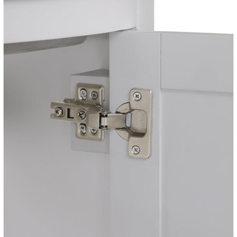 Beyaz Masif Ahşap Seramik Tezgahlı Çekmeceli Ayaklı Banyo Lavabo Dolabı - 61 cm - 201949