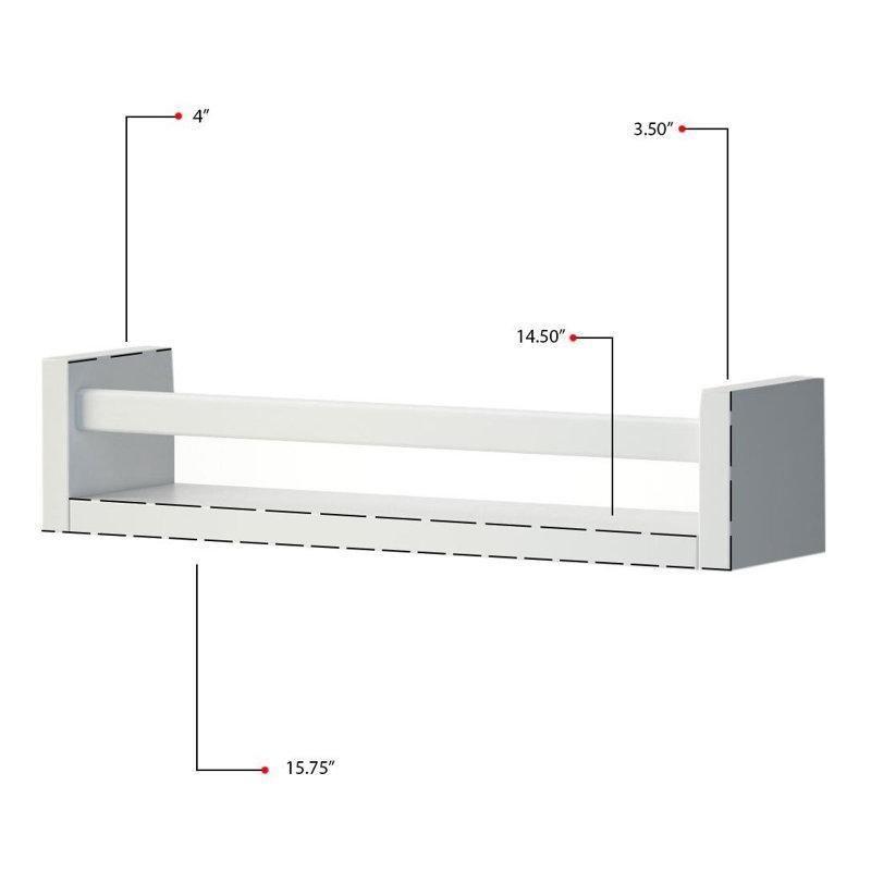 Beyaz Masif Çam Ağacı İkili Set Duvar Rafı - 41 cm - 179465