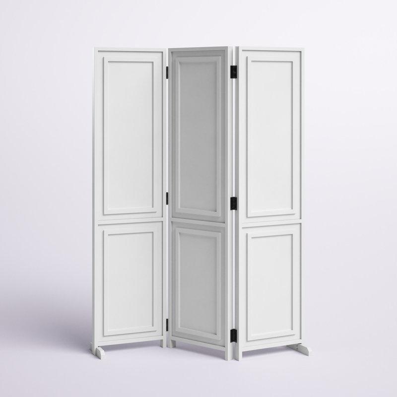 Beyaz Masif Kauçuk Ağacı 3 Panelli Katlanır Ayaklı Paravan - 136x179 cm - 184310