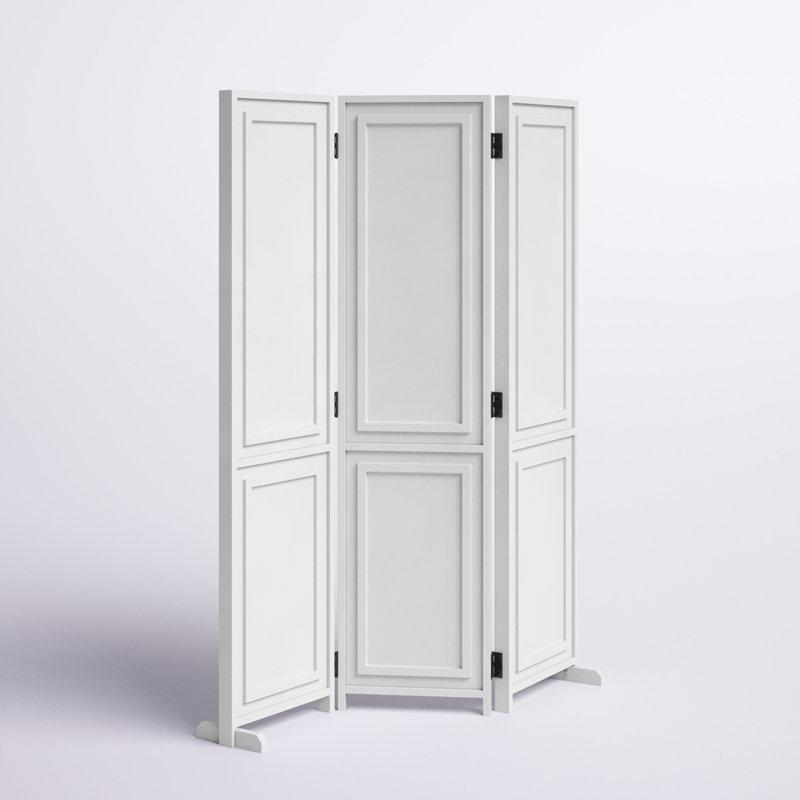 Beyaz Masif Kauçuk Ağacı 3 Panelli Katlanır Ayaklı Paravan - 136x179 cm - 184310