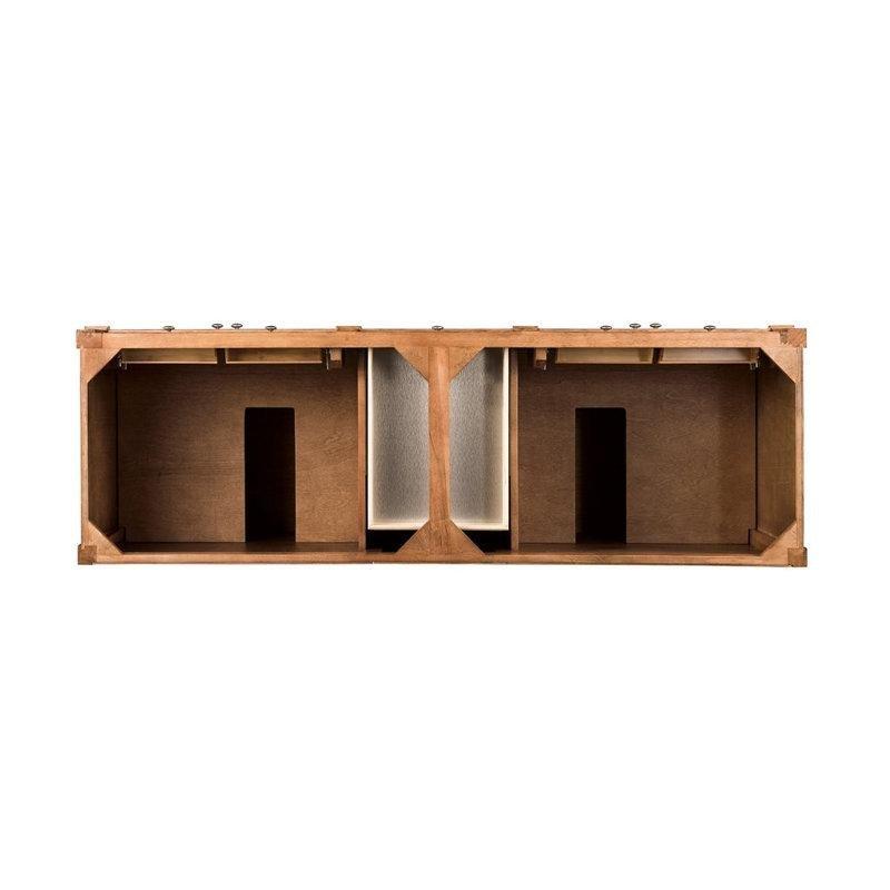 Beyaz Masif Kavak ve Huş Ağacı Çift Lavabolu Banyo Dolabı - 183 cm - 199054